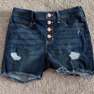Abercrombie Kids Dark Blue Distressed Shorts